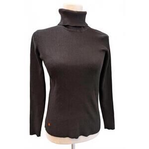 Ralph Lauren Women's Size L Black Ribbed Turtleneck Sweater